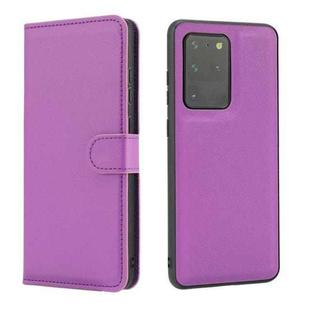 For Samsung Galaxy S20 Ultra Cross Texture Detachable Leather Phone Case(Purple)