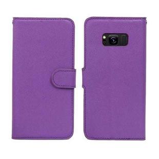 For Samsung Galaxy S8 Cross Texture Detachable Leather Phone Case(Purple)