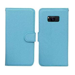 For Samsung Galaxy S8+ Cross Texture Detachable Leather Phone Case(Blue)