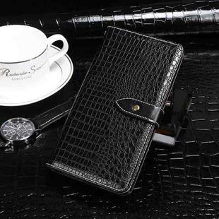 For Tecno Camon 18 idewei Crocodile Texture Horizontal Flip Phone Leather Phone Case(Black)