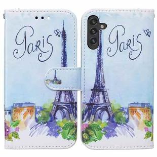 For Samsung Galaxy A13 Painted Pattern Horizontal Flip Leather Phone Case(Tower)