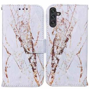 For Samsung Galaxy A13 Painted Pattern Horizontal Flip Leather Phone Case(White Gravel)