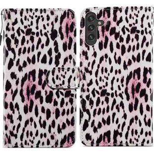 For Samsung Galaxy A13 Painted Pattern Horizontal Flip Leather Phone Case(Leopard)