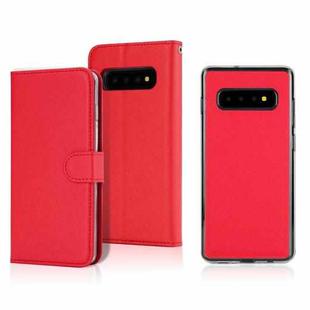 For Samsung Galaxy S10 Cross Texture Detachable Leather Phone Case(Red)