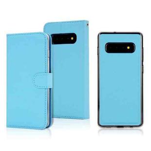 For Samsung Galaxy S10 Cross Texture Detachable Leather Phone Case(Blue)