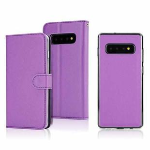 For Samsung Galaxy S10 Cross Texture Detachable Leather Phone Case(Purple)