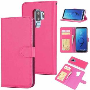 For Samsung Galaxy S9+ Cross Texture Detachable Leather Phone Case(Rose Red)