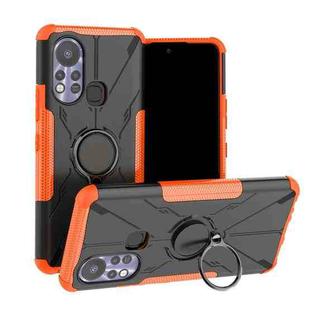 For Infinix Hot 11S Armor Bear Shockproof PC + TPU Protective Phone Case with Ring Holder(Orange)