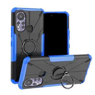 For Infinix Hot 11S Armor Bear Shockproof PC + TPU Protective Phone Case with Ring Holder(Blue)