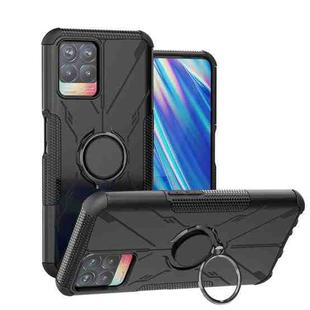 For OPPO Realme 8i Armor Bear Shockproof PC + TPU Protective Phone Case with Ring Holder(Black)
