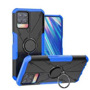 For OPPO Realme 8i Armor Bear Shockproof PC + TPU Protective Phone Case with Ring Holder(Blue)