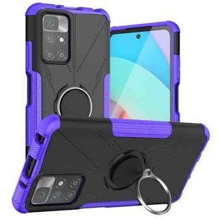 For Xiaomi Redmi 10/Redmi Note 11 4G  6.5 inch Armor Bear Shockproof PC + TPU Protective Phone Case with Ring Holder(Purple)