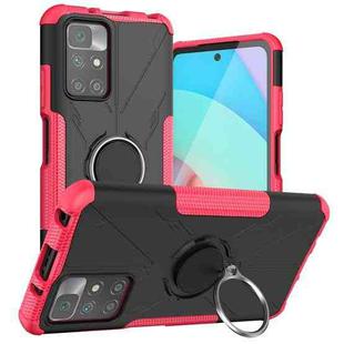 For Xiaomi Redmi 10Redmi Note 11 4G  6.5 inch Armor Bear Shockproof PC + TPU Protective Phone Case with Ring Holder(Rose Red)