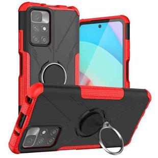 For Xiaomi Redmi 10/Redmi Note 11 4G  6.5 inch Armor Bear Shockproof PC + TPU Protective Phone Case with Ring Holder(Red)