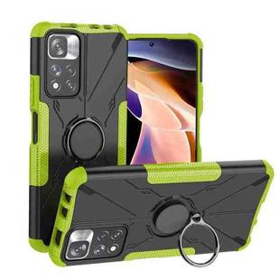 For Xiaomi Redmi Note 11 Pro Armor Bear Shockproof PC + TPU Protective Phone Case with Ring Holder(Green)