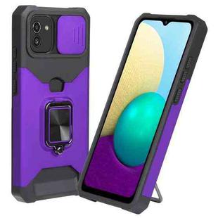 For Samsung Galaxy A03 Sliding Camera Cover Design PC + TPU Shockproof Phone Case(Purple)