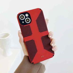 Striped Cross Armor Phone Case For iPhone 13(Red)