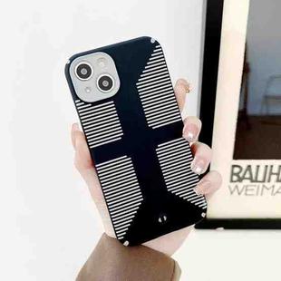 Striped Cross Armor Phone Case For iPhone 13 Pro Max(Black)