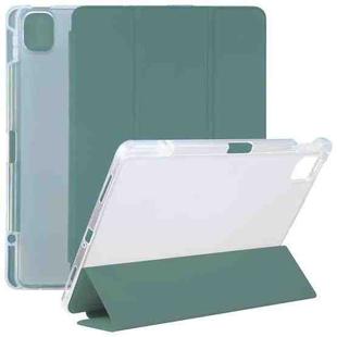 For Xiaomi Mi Pad 5 Pen Slot Transparent Back Cover Leather Tablet Case(Green)