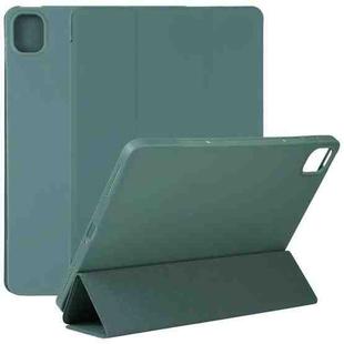 For Xiaomi Mi Pad 5 TPU Three-fold Leather Tablet Case(Dark Green)