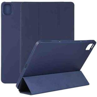 For Xiaomi Mi Pad 5 TPU Three-fold Leather Tablet Case(Dark Blue)