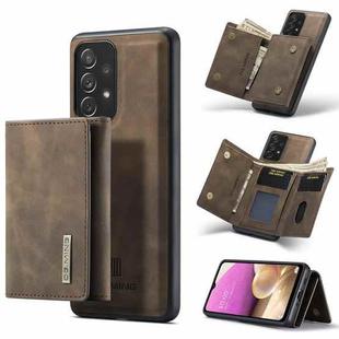 For Samsung Galaxy A33 5G DG.MING M1 Series 3-Fold Multi Card Wallet  Phone Case(Coffee)