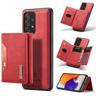 For Samsung Galaxy A73 5G DG.MING M2 Series 3-Fold Multi Card Bag + Phone Case(Red)