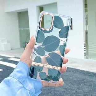 For Samsung Galaxy Note20 Translucent Plating Flower Phone Case(Banana Leaf)