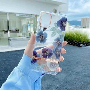 For Samsung Galaxy A12 Translucent Plating Flower Phone Case(Cineraria)