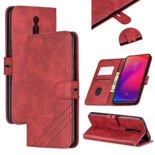 For Xiaomi Redmi K20 & K20 Pro Stitching Style 2-Color Cow Texture Horizontal Flip PU Leather Case with Holder & Card Slot & Lanyard(Red)
