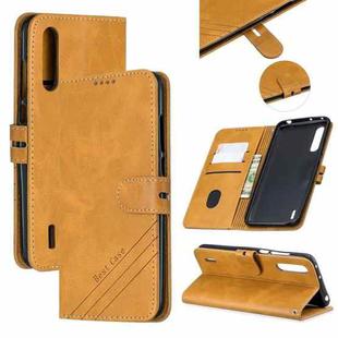 For Xiaomi Mi CC9e Stitching Style 2-Color Cow Texture Horizontal Flip PU Leather Case with Holder & Card Slot & Lanyard(Yellow)