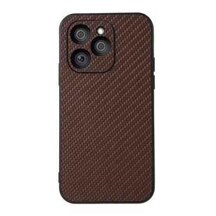 For Honor 60 SE Accurate Hole Carbon Fiber Texture Shockproof Phone Case(Brown)