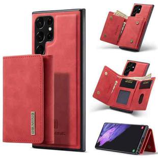 For Samsung Galaxy S22 Ultra 5G DG.MING M1 Series 3-Fold Multi Card Wallet Phone Case(Red)