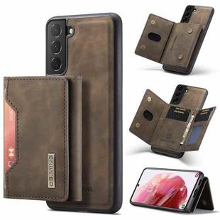 For Samsung Galaxy S22 5G DG.MING M2 Series 3-Fold Multi Card Bag Back Cover Phone Case(Coffee)