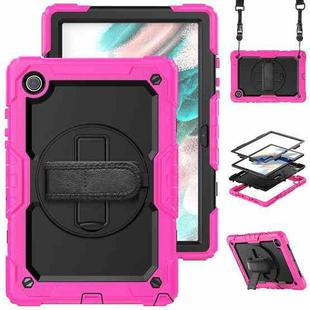 For Samsung Galaxy Tab A8 10.5 2021 X200 / X205 Silicone + PC Tablet Case(Black + Rose Red)