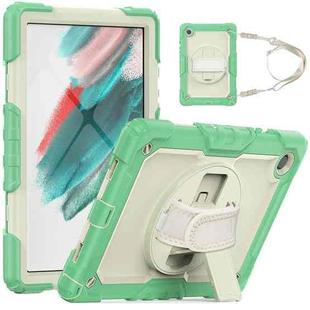 For Samsung Galaxy Tab A8 10.5 2021 X200 / X205 Silicone + PC Tablet Case(Beige + Light Green)