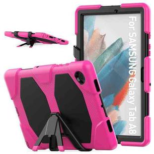 For Samsung Galaxy Tab A8 10.5 2021 X200 / X205 Colorful Silicon + PC Tablet Case(Rose Red)