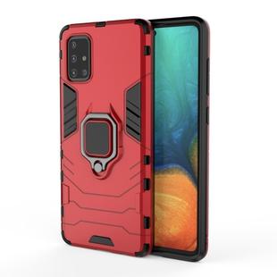 For Galaxy A71 Shockproof PC + TPU Protective Case with Magnetic Ring Holder(Red)