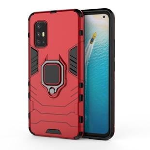 For Vivo V17 (India) Shockproof PC + TPU Protective Case with Magnetic Ring Holder(Red)