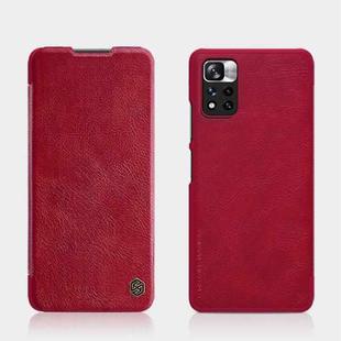 For Xiaomi Redmi Note 11 5G / 11T 5G / Poco M4 Pro 5G / 11S 5G NILLKIN QIN Series Crazy Horse Texture Leather Phone Case(Red)