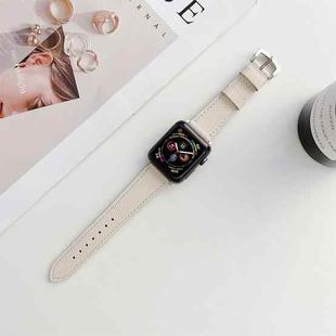 Leather Strap For Apple Watch Series 8&7 41mm / SE 2&6&SE&5&4 40mm / 3&2&1 38mm(White)