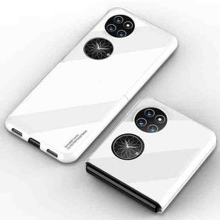 For Huawei P50 Pocket GKK UV Porcelain Flip Phone Case(White)