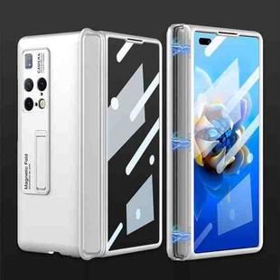 For Huawei Mate X2 GKK Ultra-thin Magnetic Hinge Flip Phone Case with Holder(White)