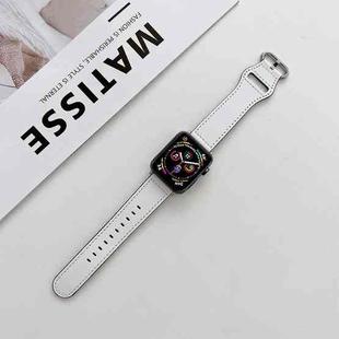 Oval Buckle Genuine Leather Strap For Apple Watch Series 8&7 41mm / SE 2&6&SE&5&4 40mm / 3&2&1 38mm(G)