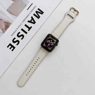 Oval Buckle Genuine Leather Strap For Apple Watch Series 8&7 41mm / SE 2&6&SE&5&4 40mm / 3&2&1 38mm(L)