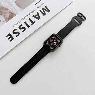 Oval Buckle Genuine Leather Strap For Apple Watch Series 8&7 41mm / SE 2&6&SE&5&4 40mm / 3&2&1 38mm(M)