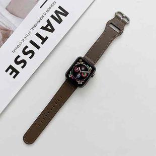 Oval Buckle Genuine Leather Strap For Apple Watch Ultra 49mm / Series 8&7 45mm / SE 2&6&SE&5&4 44mm / 3&2&1 42mm(D)