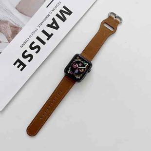 Oval Buckle Genuine Leather Strap For Apple Watch Ultra 49mm / Series 8&7 45mm / SE 2&6&SE&5&4 44mm / 3&2&1 42mm(H)