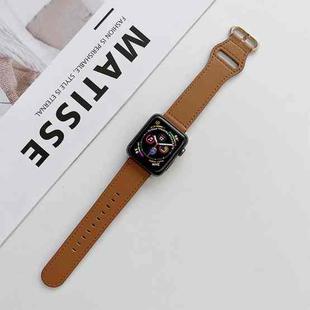 Oval Buckle Genuine Leather Strap For Apple Watch Ultra 49mm / Series 8&7 45mm / SE 2&6&SE&5&4 44mm / 3&2&1 42mm(K)
