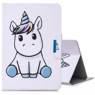 For 8 inch Tablet PC Universal Colored Drawing Horizontal Flip PU Leather Case with Holder & Card Slots(Unicorn)